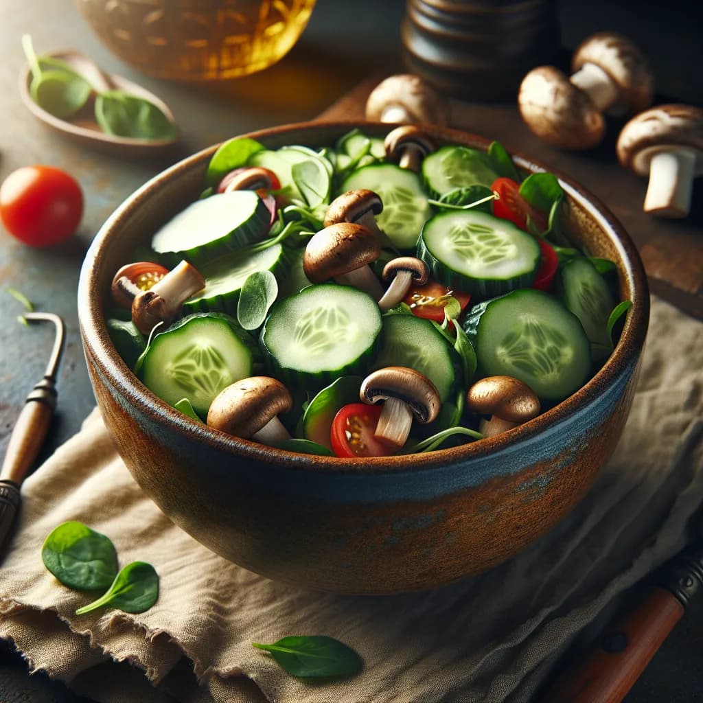 Cucumber and Oyster Mushroom Salad