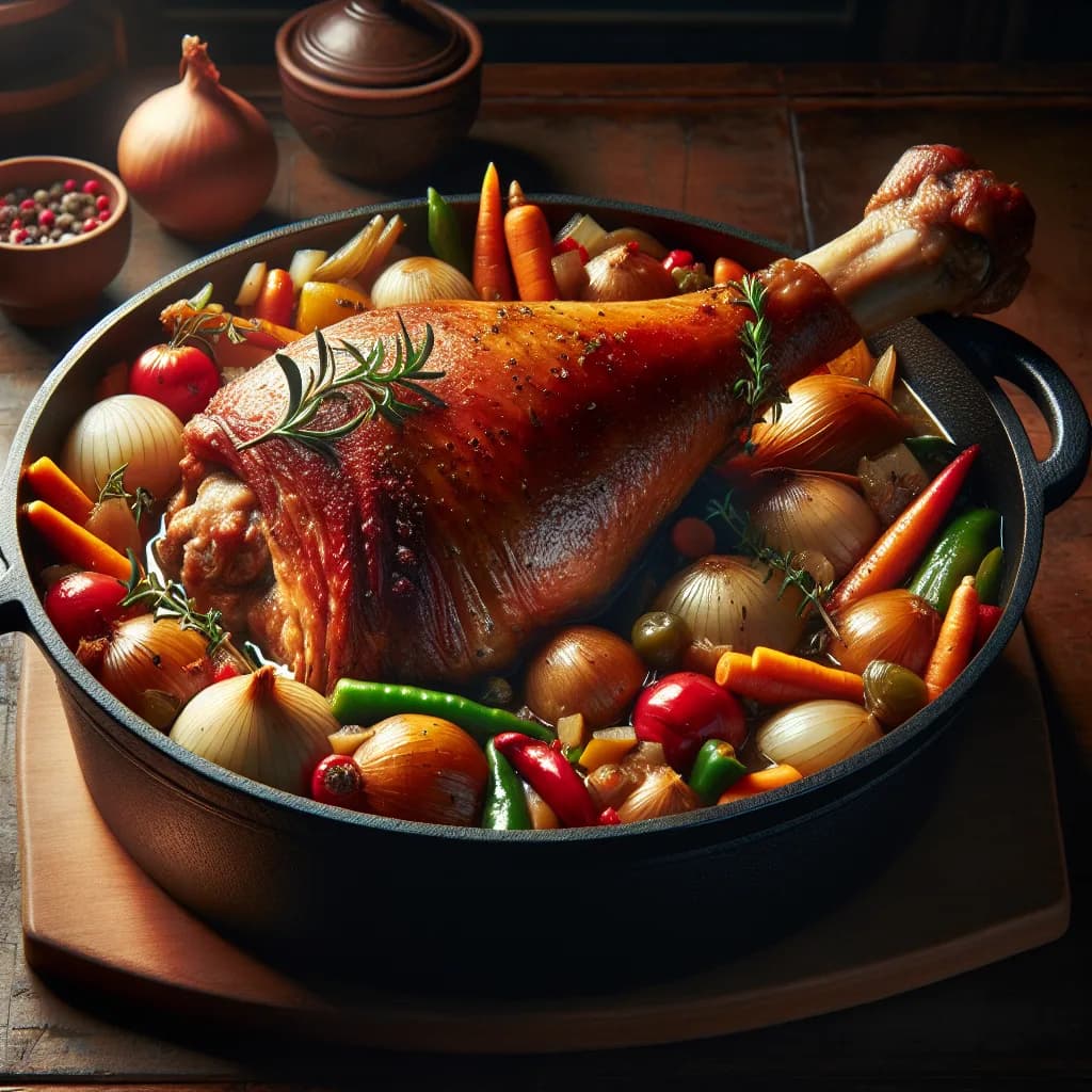 Cuisse de dinde en cocotte aux légumes