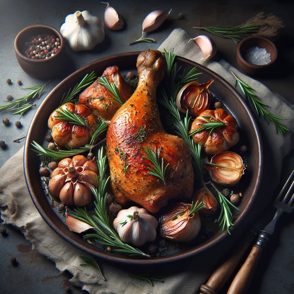 Cuisses de Poulet au Four à l'Ail et au Romarin