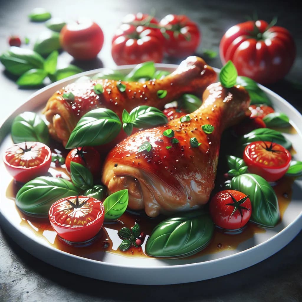 Cuisses de Poulet au Four à la Tomate et au Basilic
