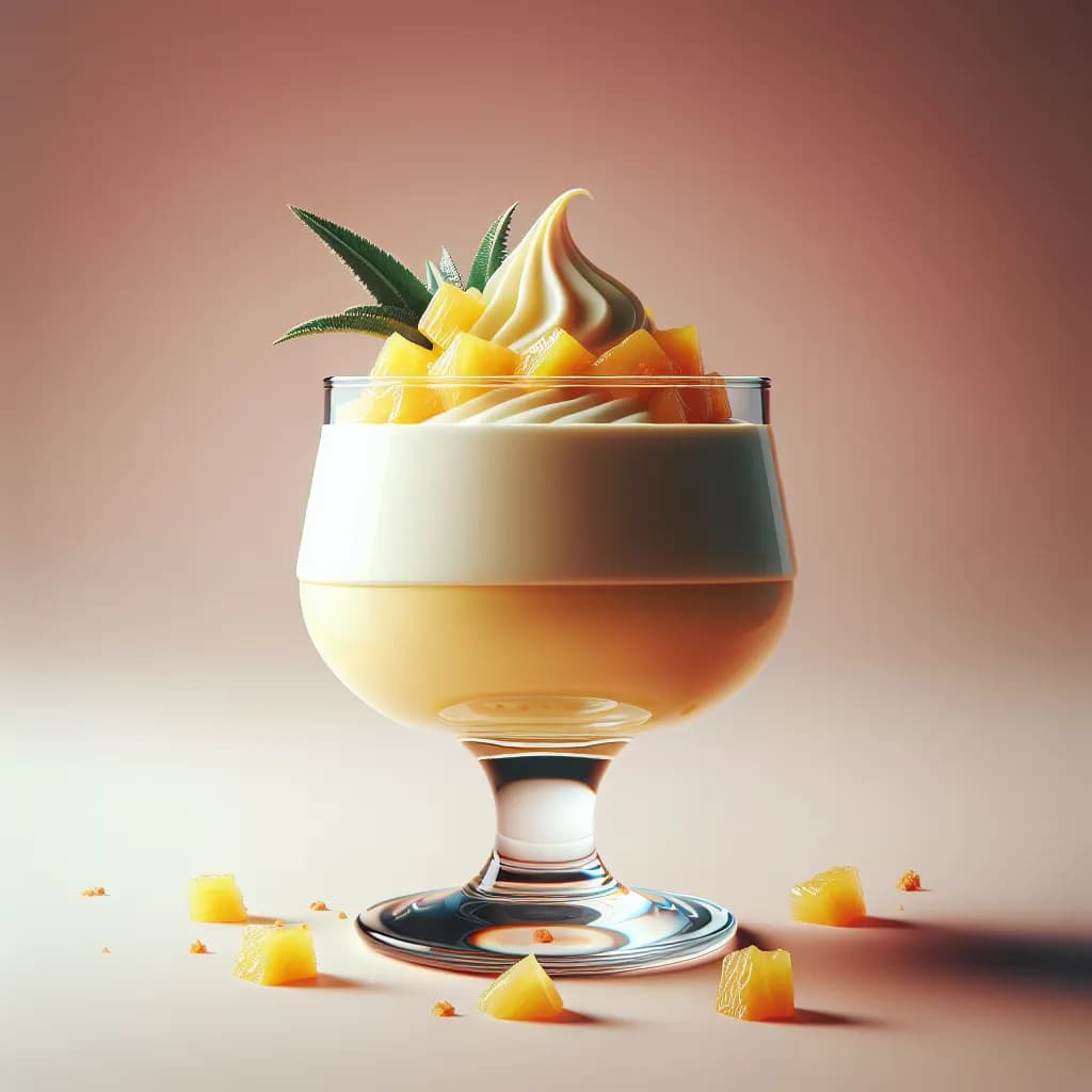 Curd Pudding with Pineapple Puree