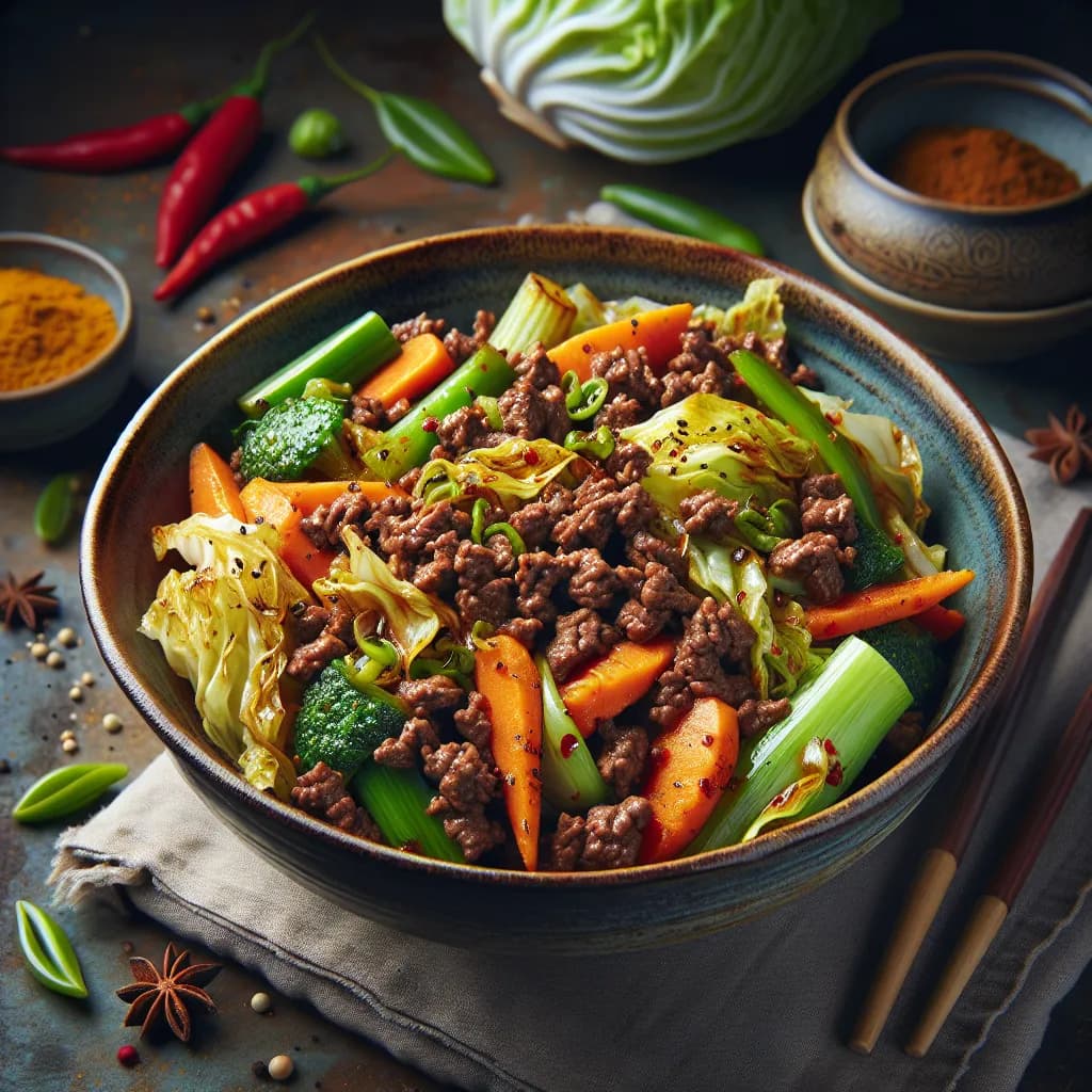 Curried Beef and Cabbage Stir-Fry