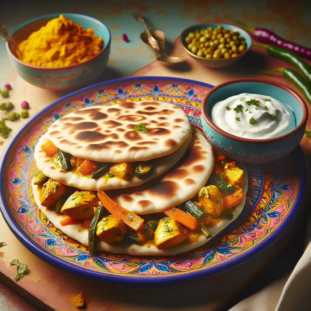 Curried Chicken and Vegetable Pita