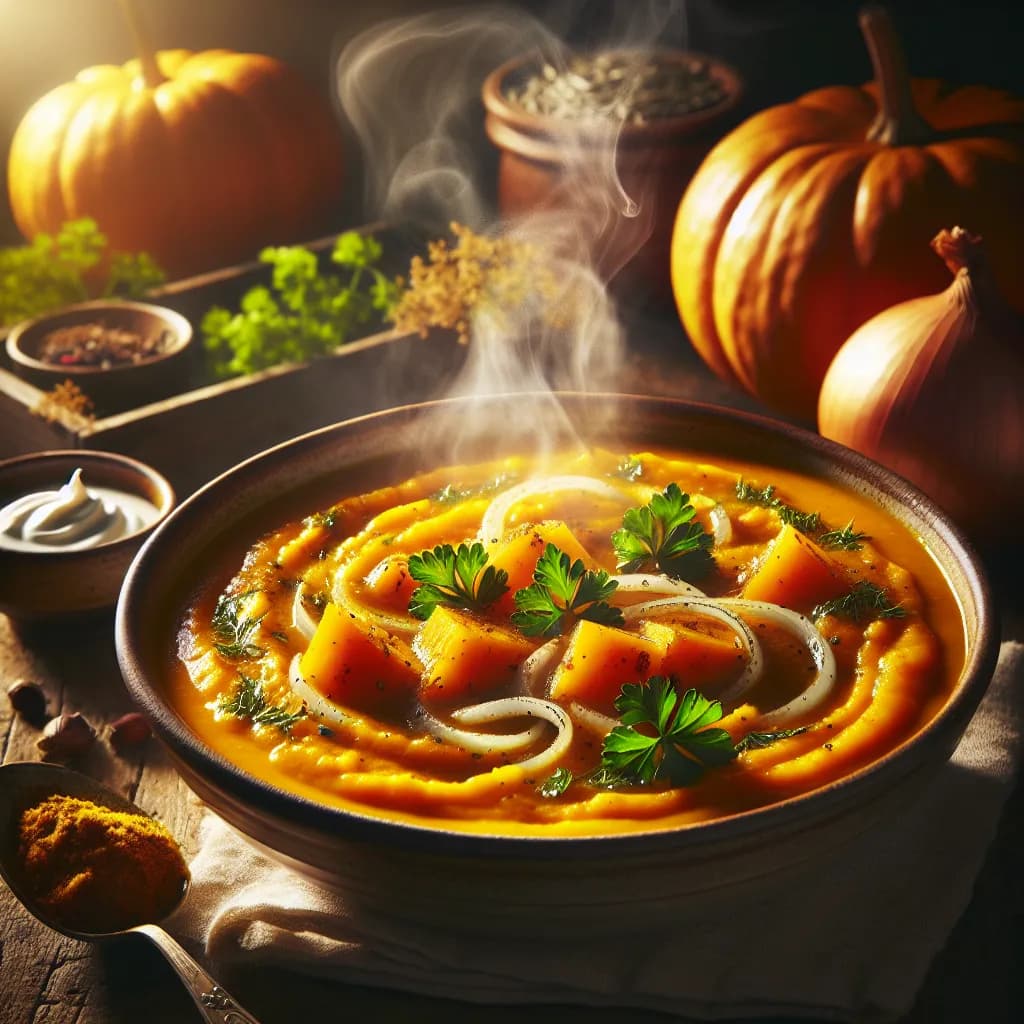 Curried Pumpkin and Onion Soup