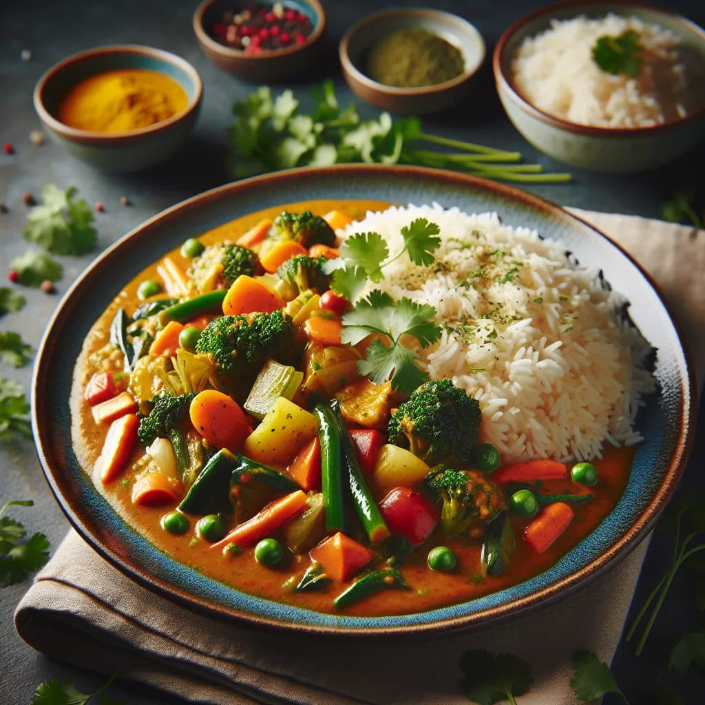 Curry di Verdure con Riso Basmati