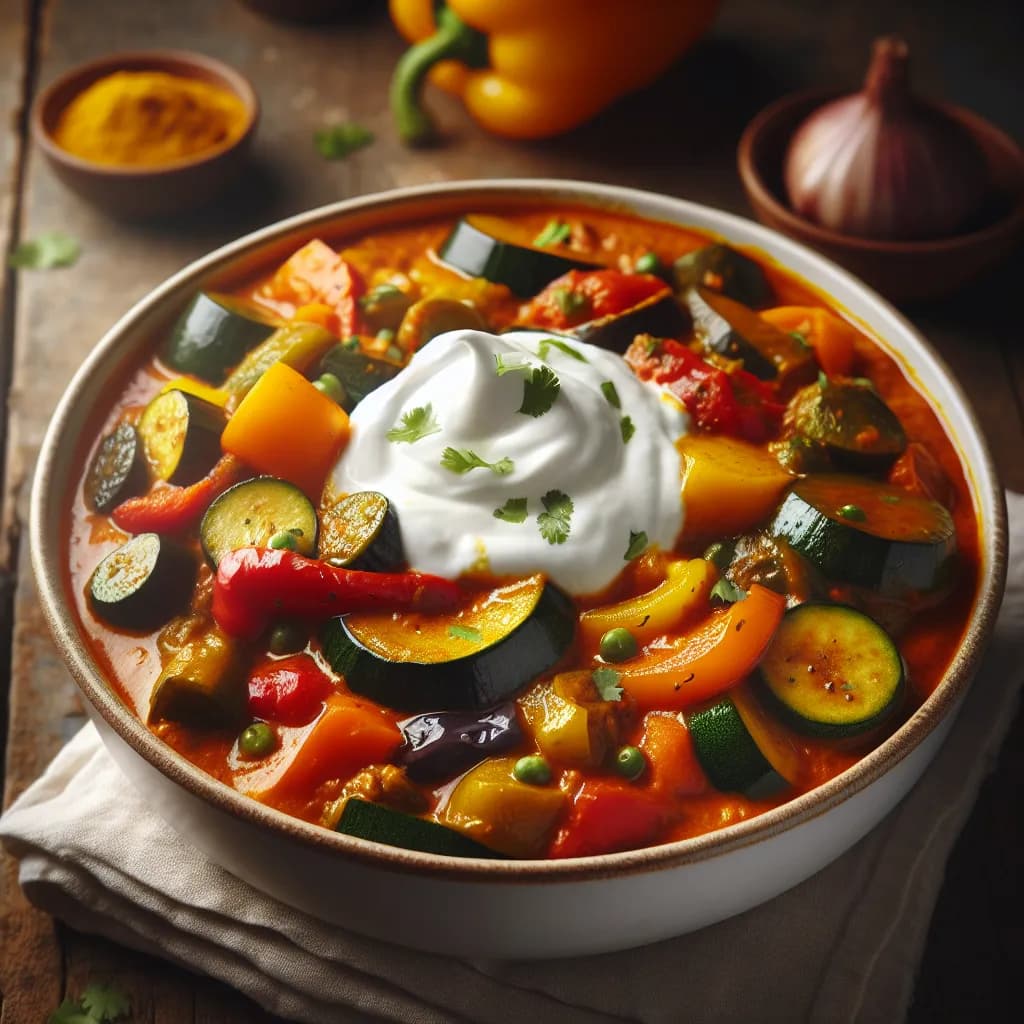 Curry di Verdure con Yogurt Greco