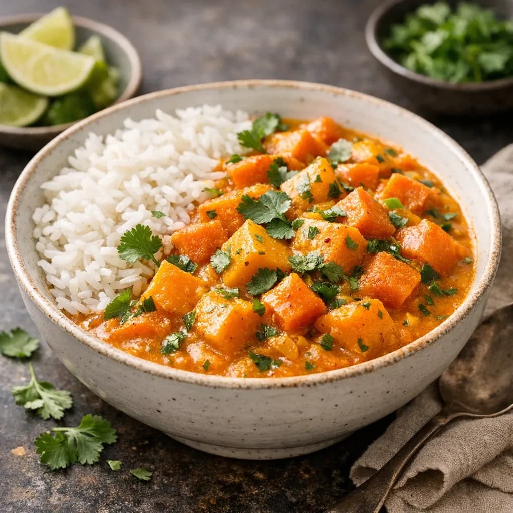 Curry doux de butternut et patate douce