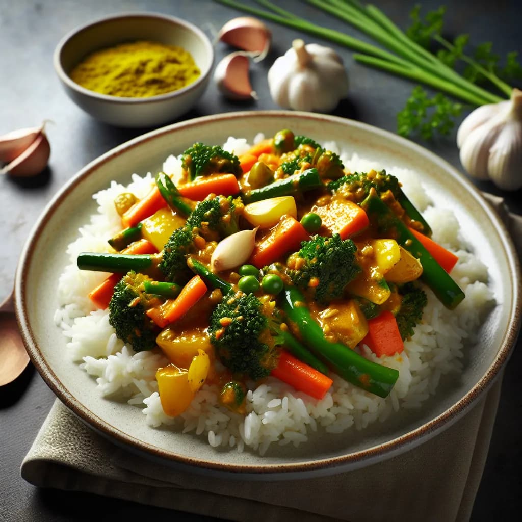 Curry-Knoblauch-Gemüsepfanne