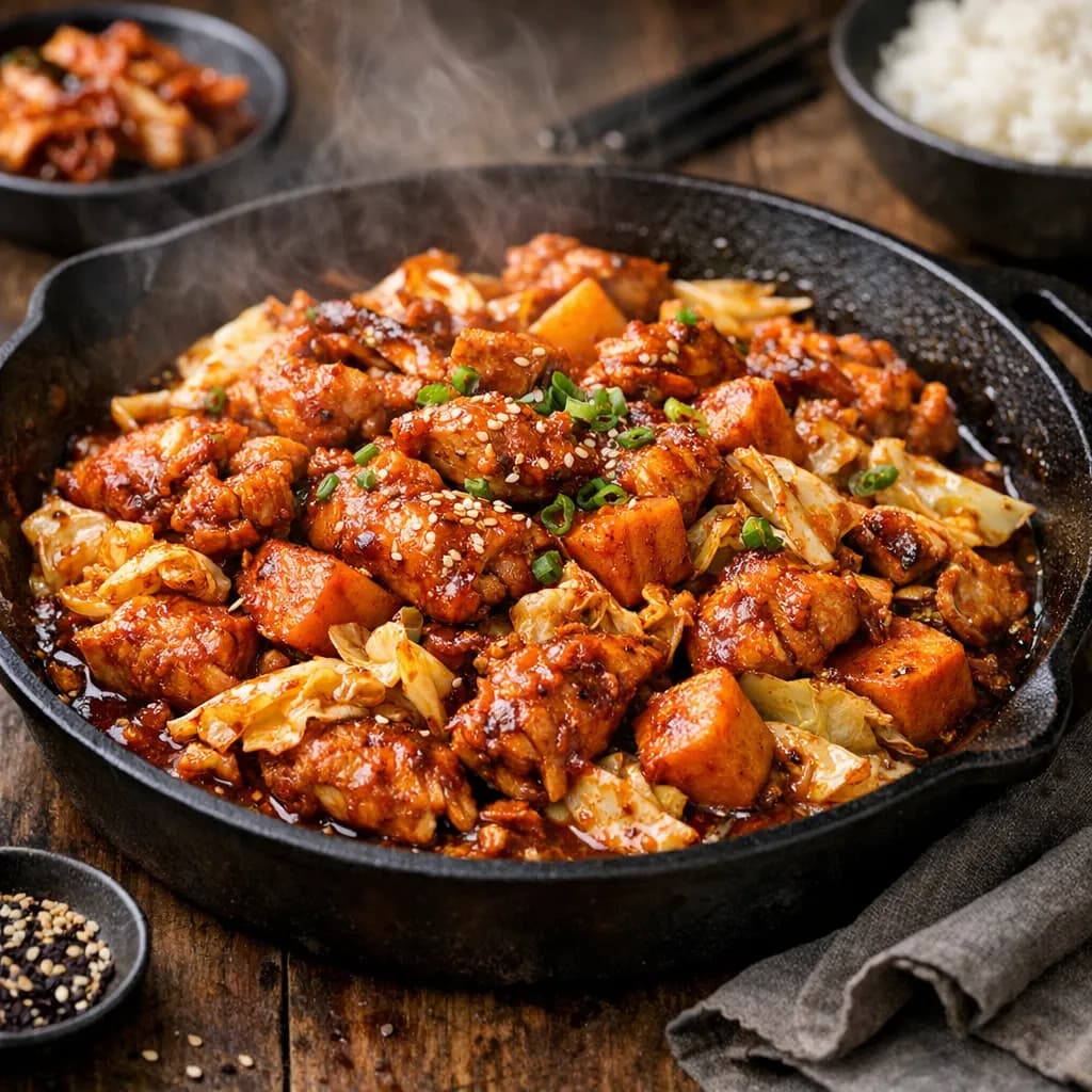 Dak Galbi (Spicy Stir-fried Chicken)