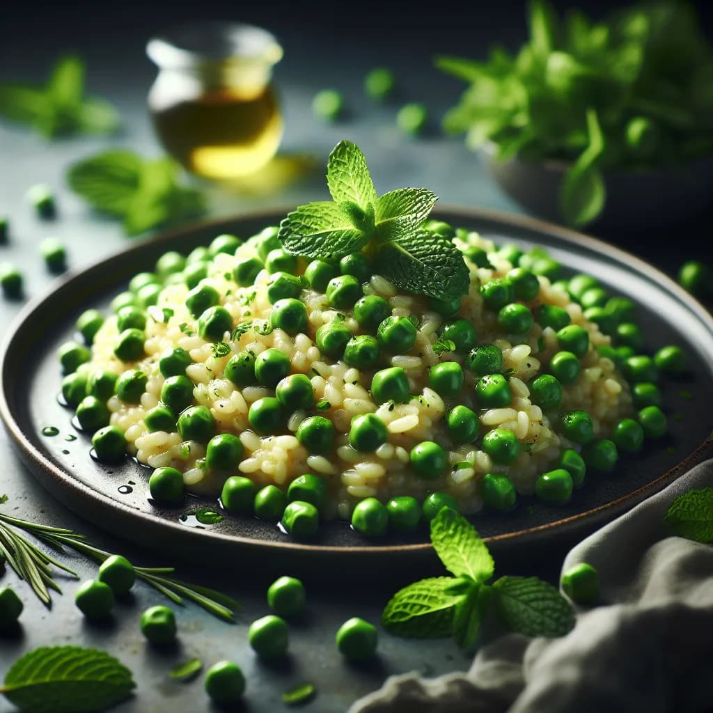Dalia Pea and Mint Risotto