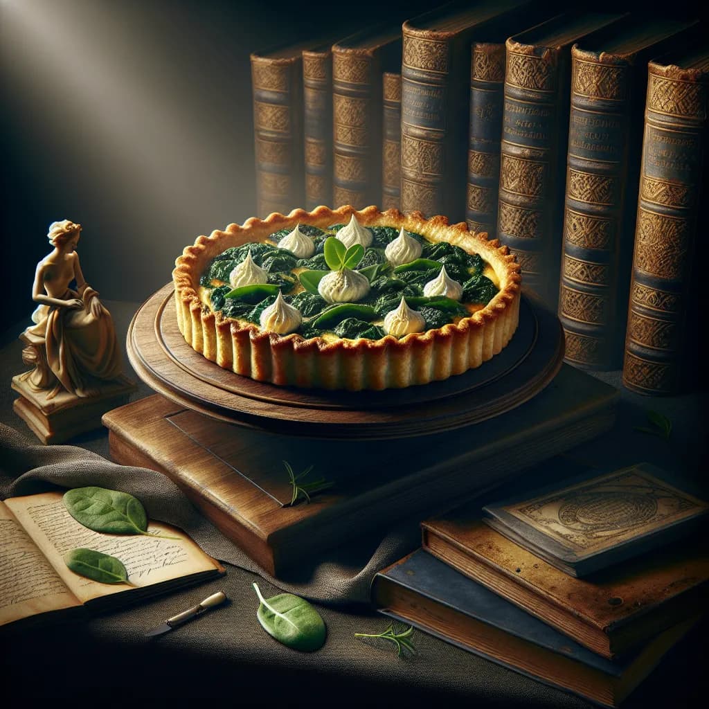 Dark Academia Spinach and Ricotta Tart