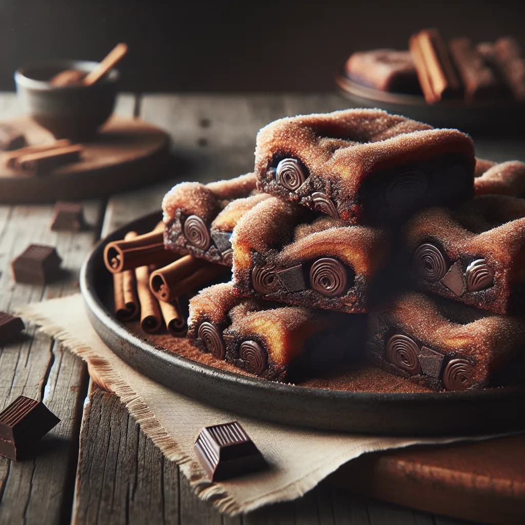 Dark Chocolate Churro Blondies
