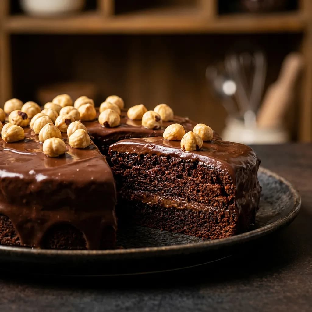 Dark Chocolate Hazelnut Cake