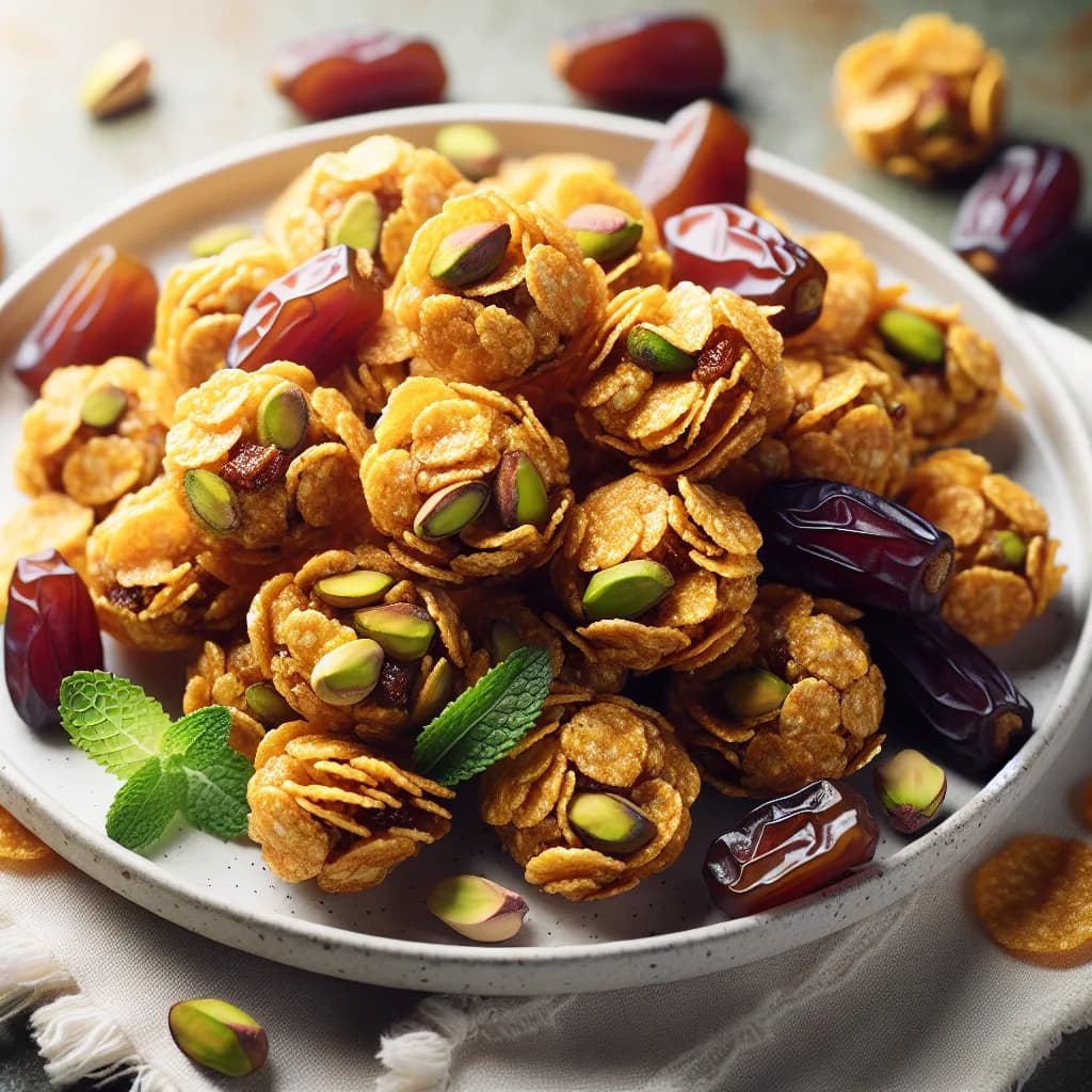 Date and Pistachio Cornflakes Bites