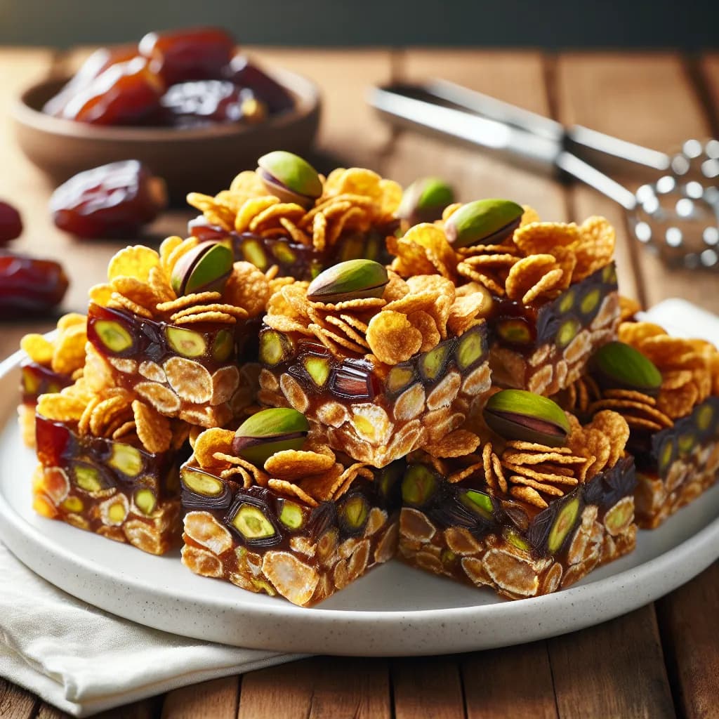 Dates and Cornflakes Pistachio Bars