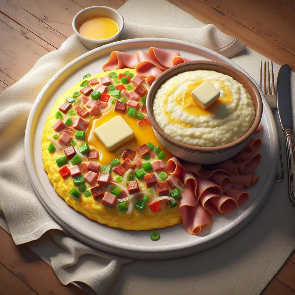 Denver Omelet with Grits