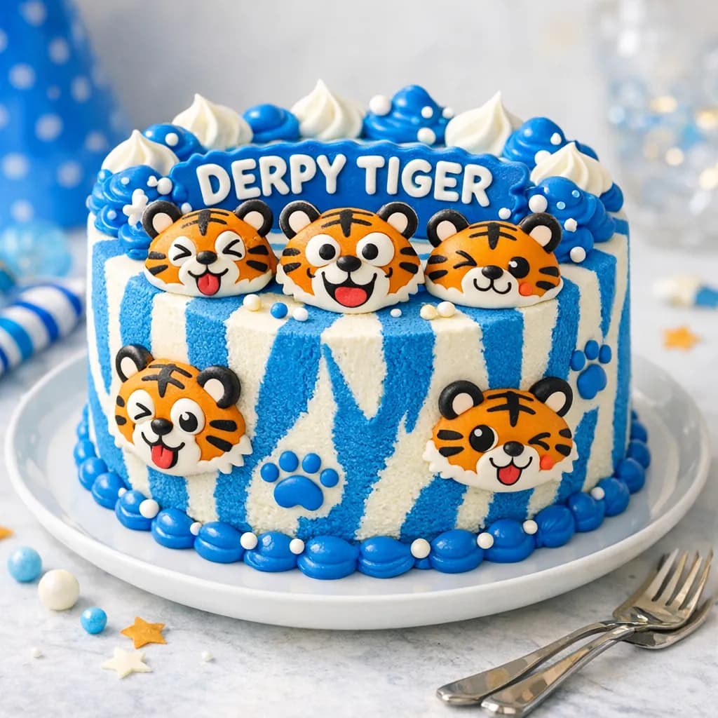 Derpy Tiger Blue Tiger Cake
