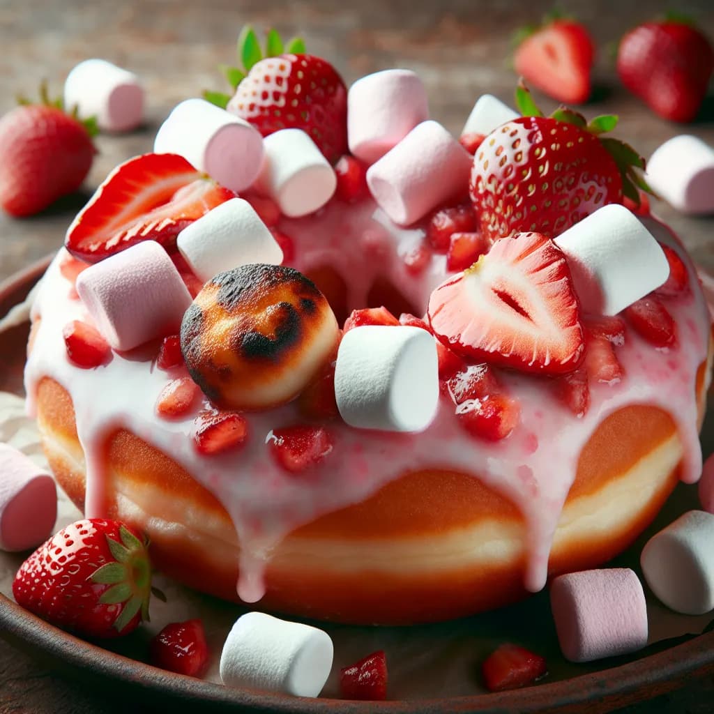 Donuts alla Fragola con Marshmallow