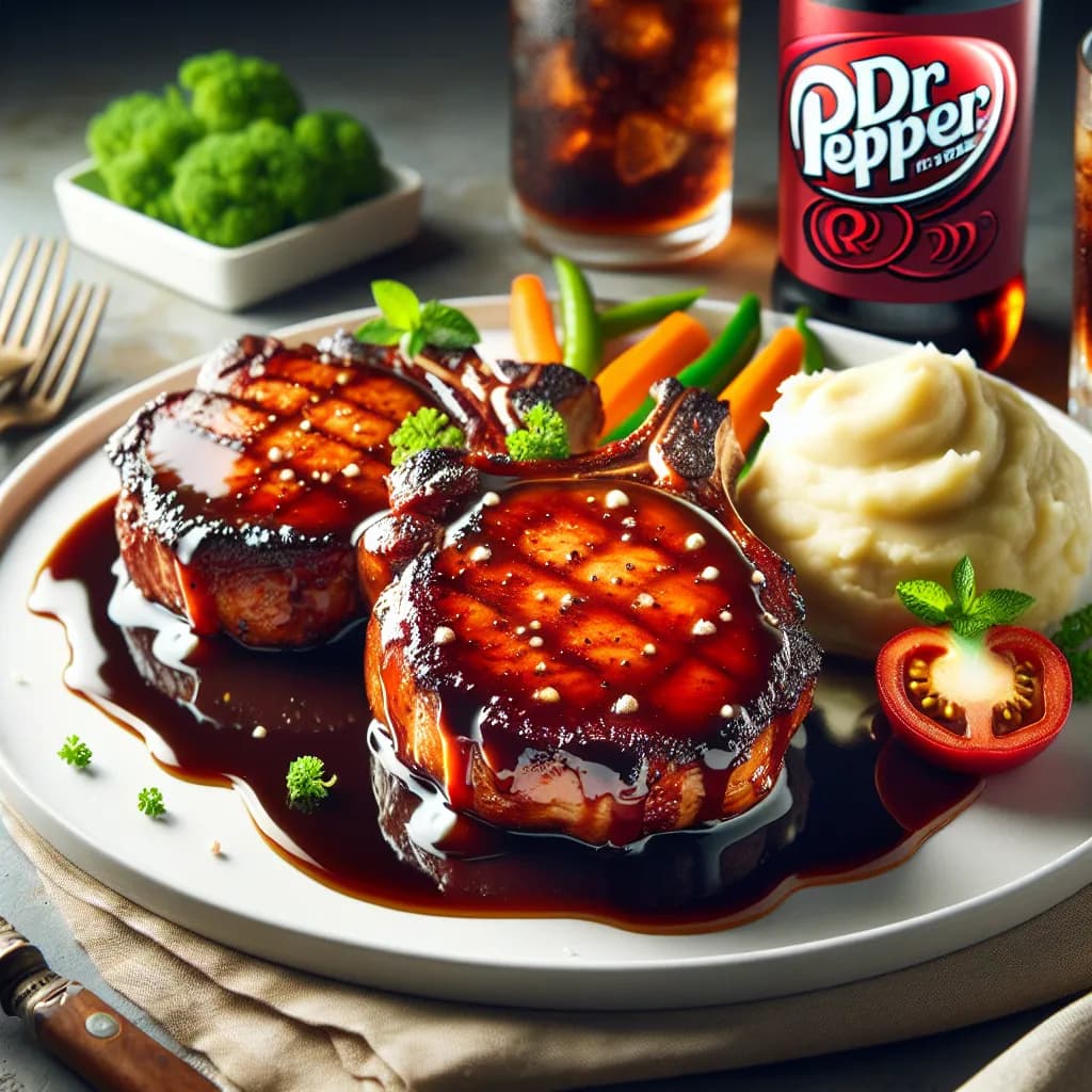 Dr Pepper Glazed Pork Chops