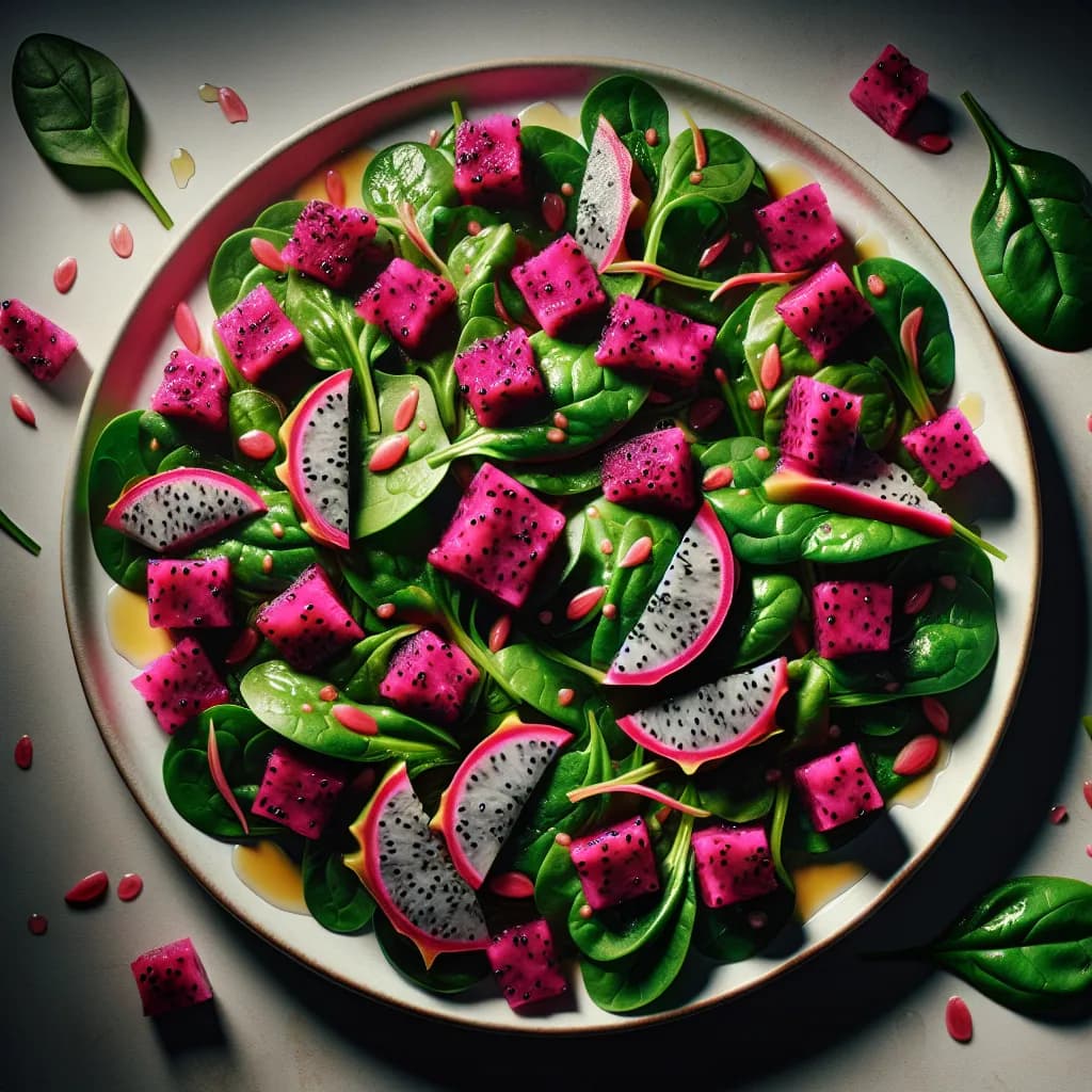 Dragon Fruit and Spinach Salad