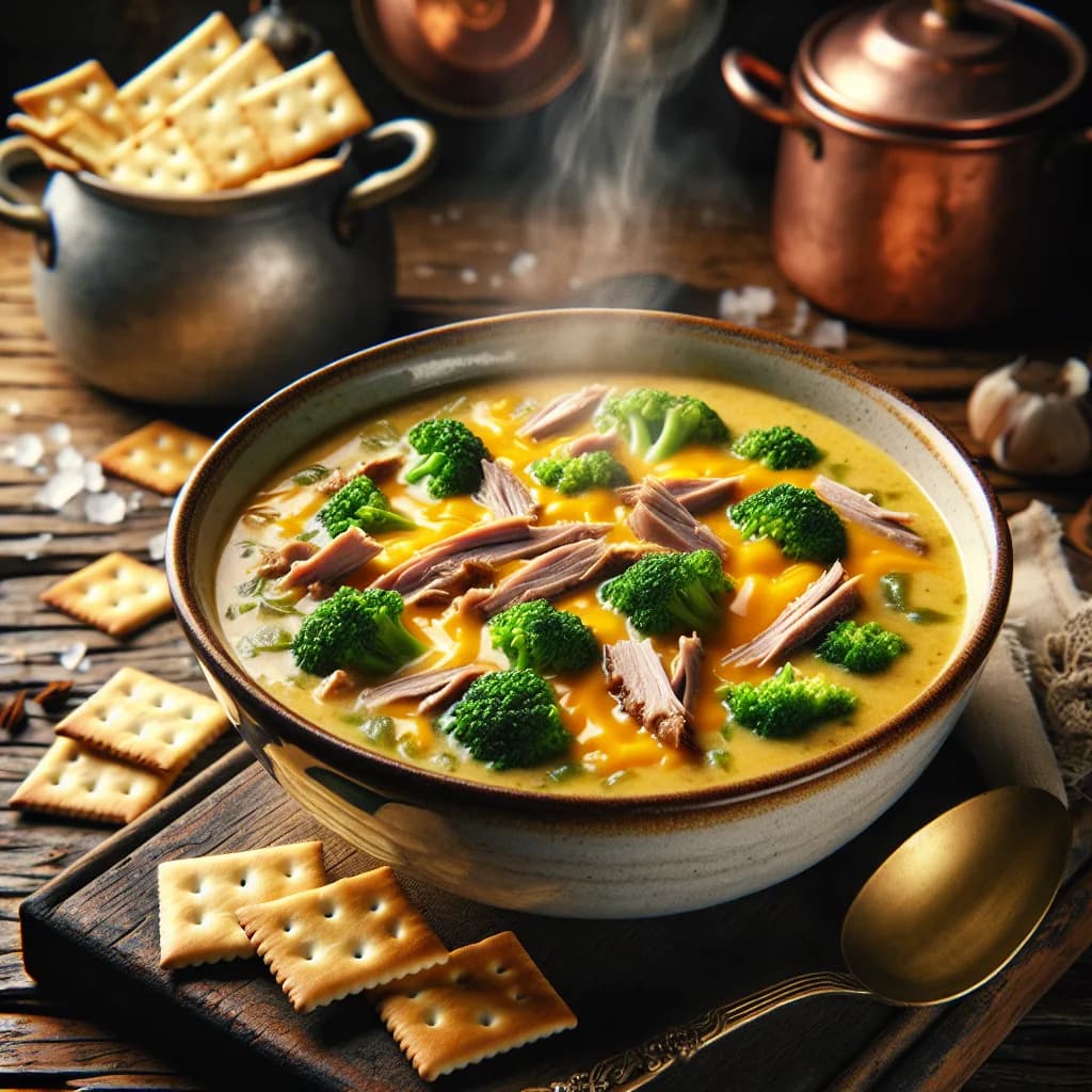 Duck and Cheddar Broccoli Soup
