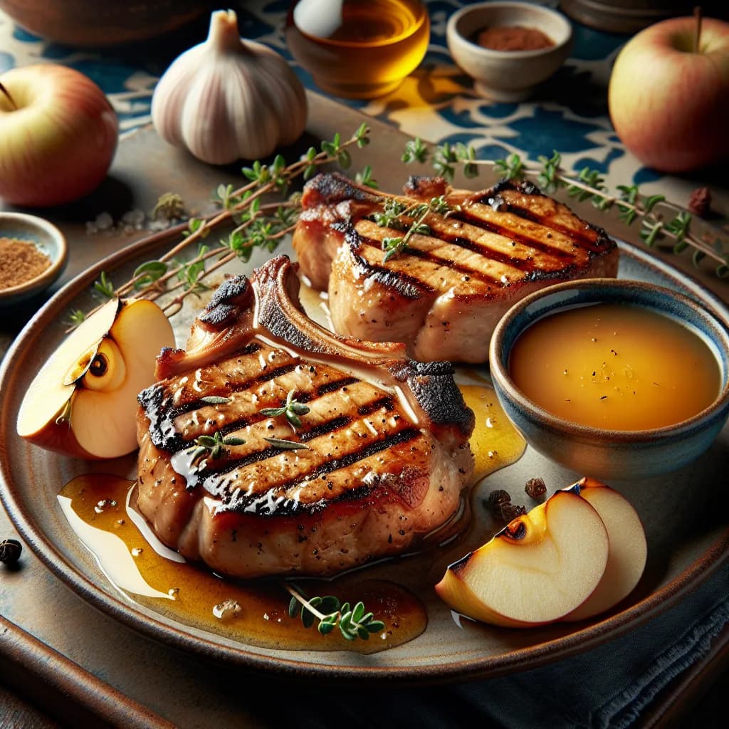 Dutch Grilled Pork Chops with Apple Sauce