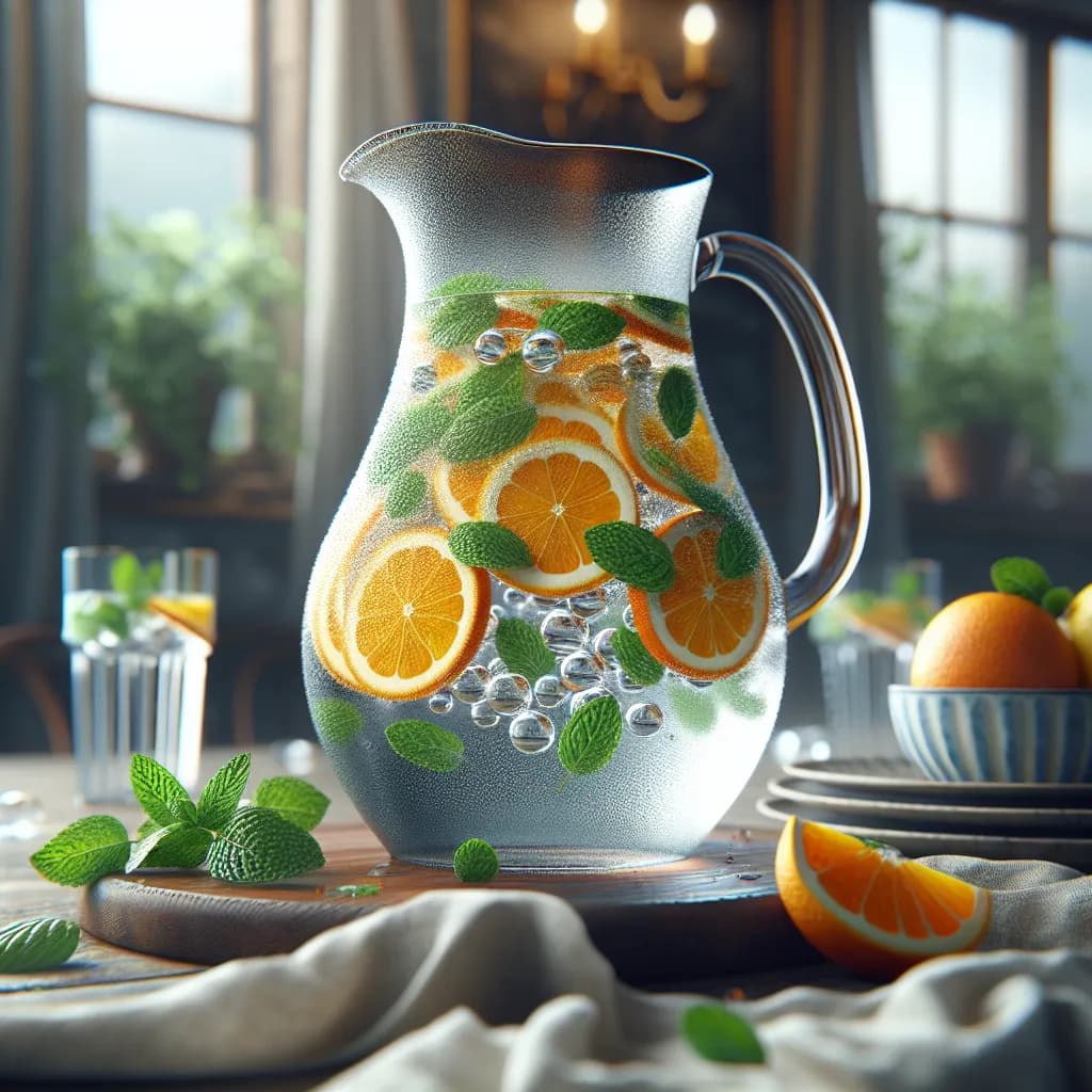 Eau détox aux agrumes et menthe