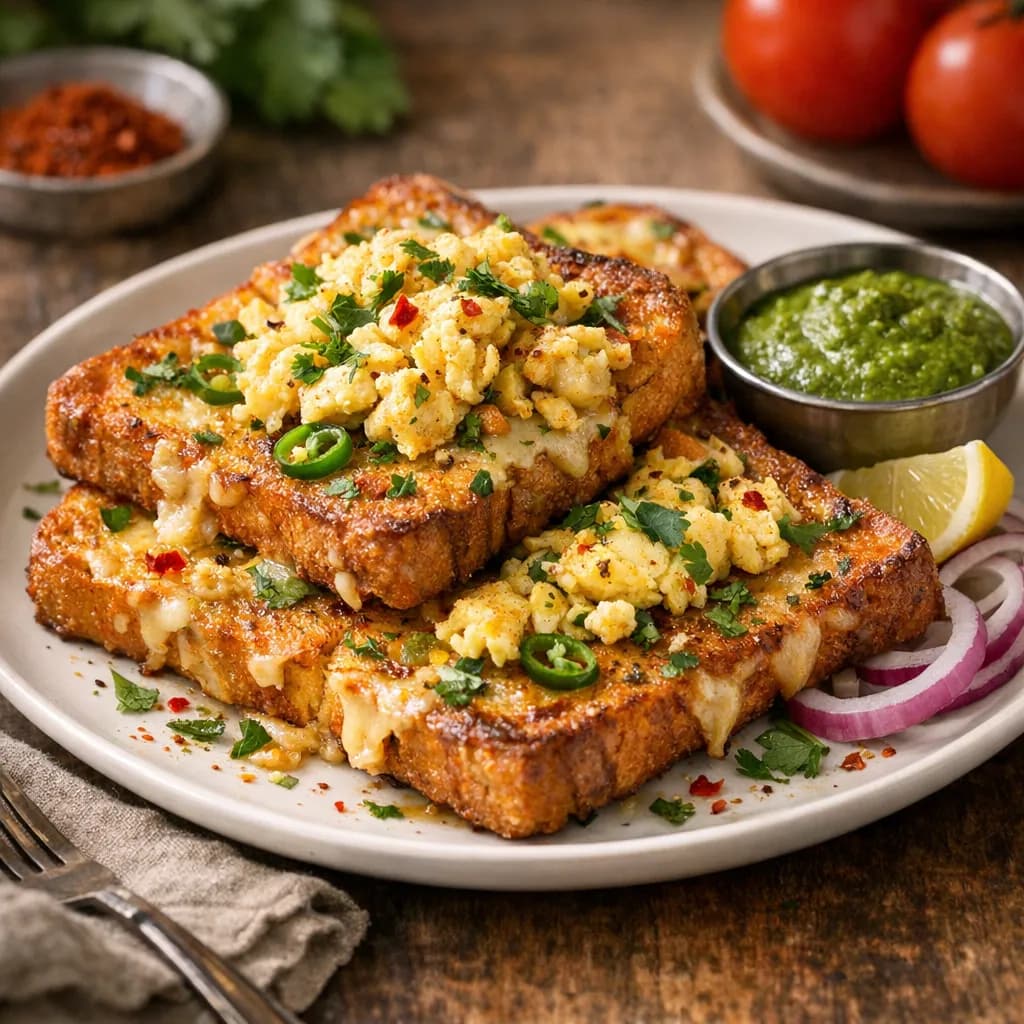 Egg & Cheese Masala French Toast