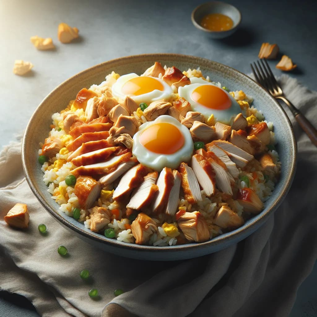 Egg and Chicken Rice