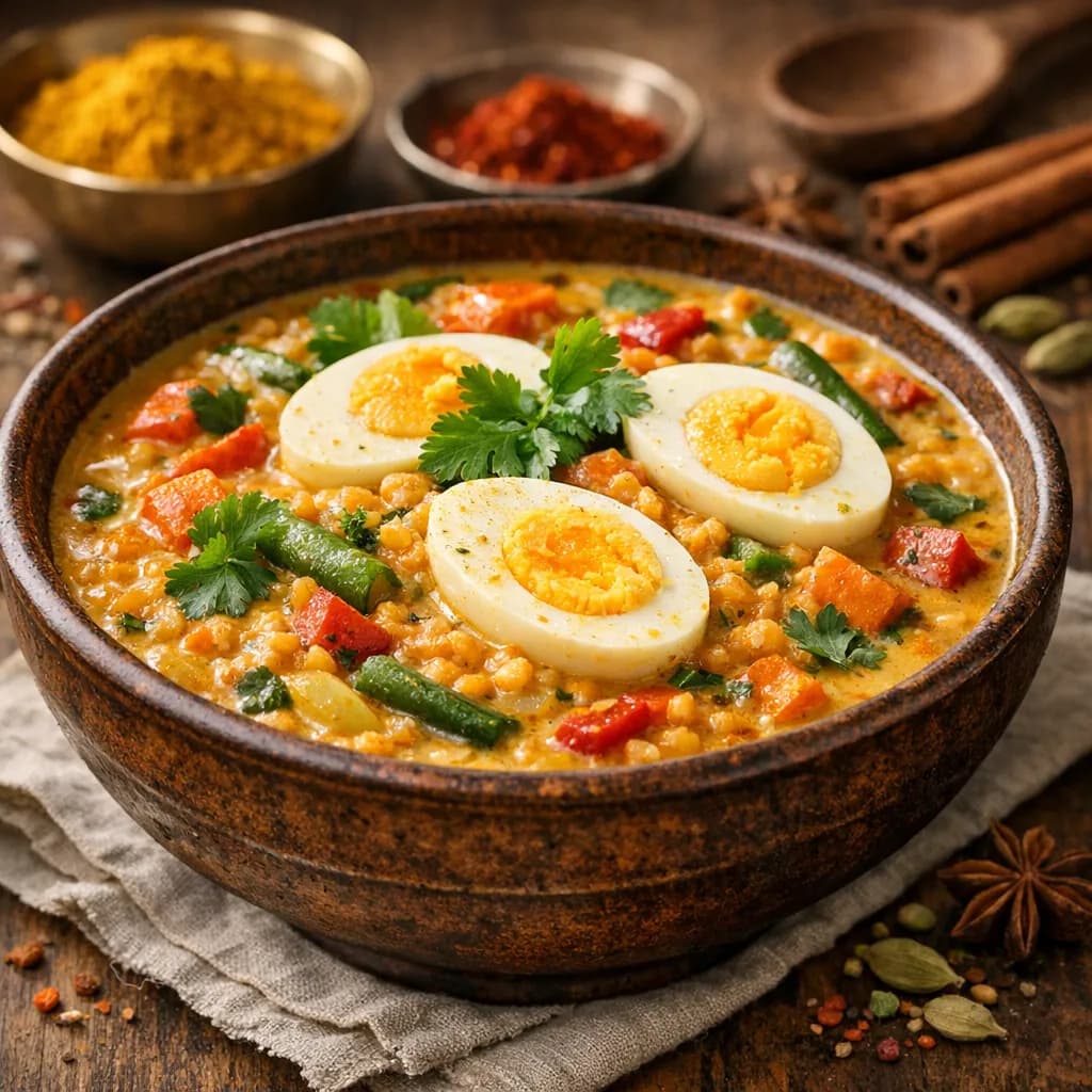 Egg and Lentil Coconut Curry