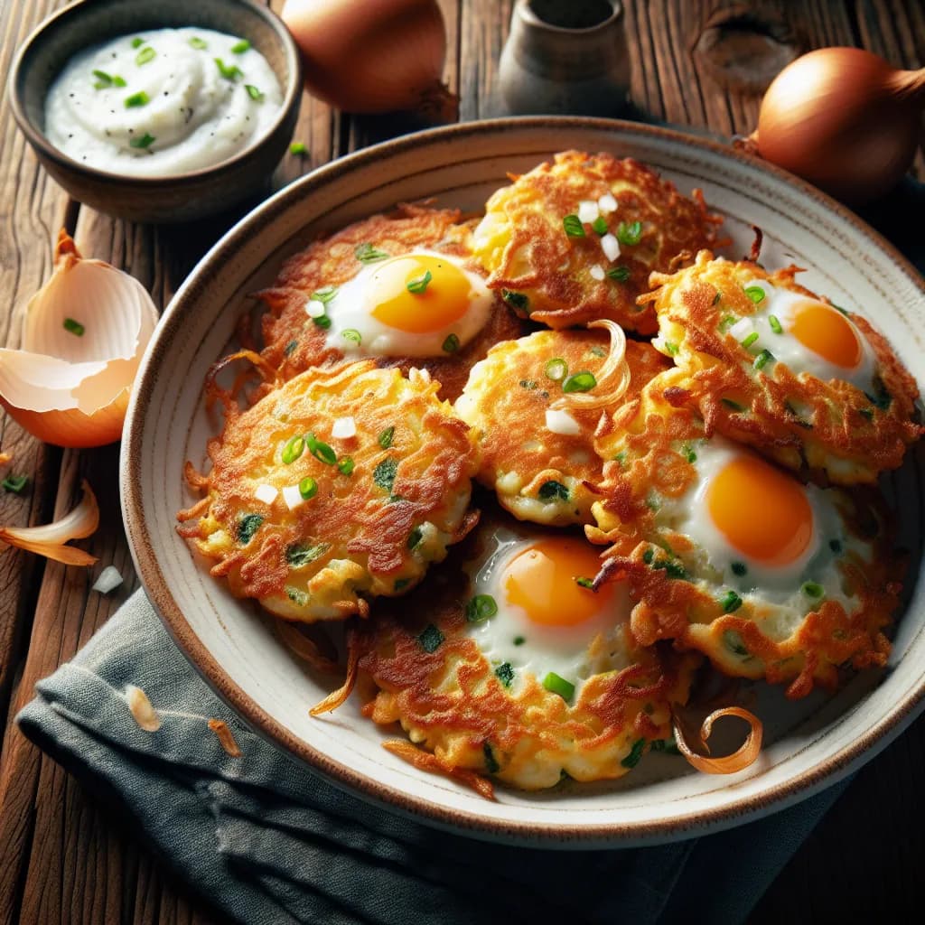 Egg and Onion Rice Fritters