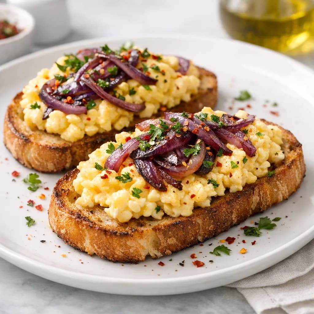 Egg and Onion Toasts