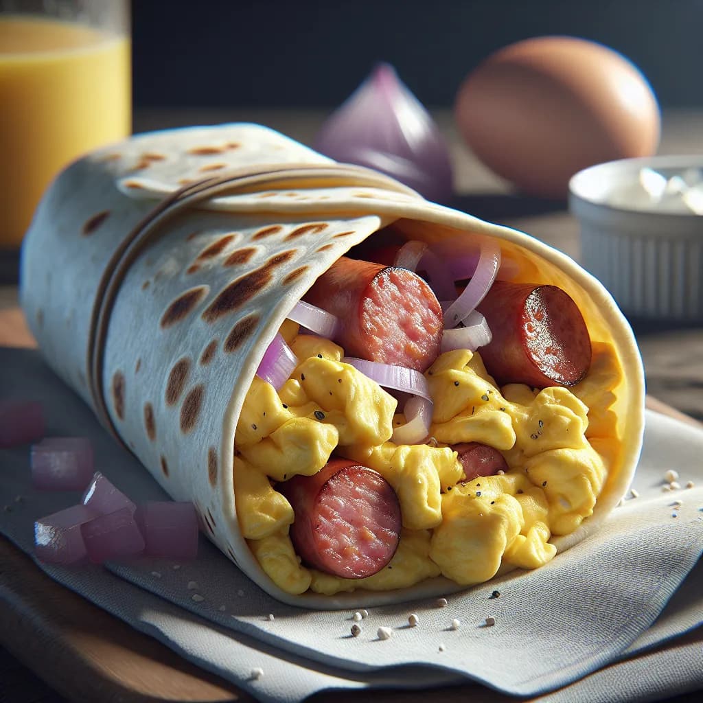 Egg and Sausage Breakfast Wrap