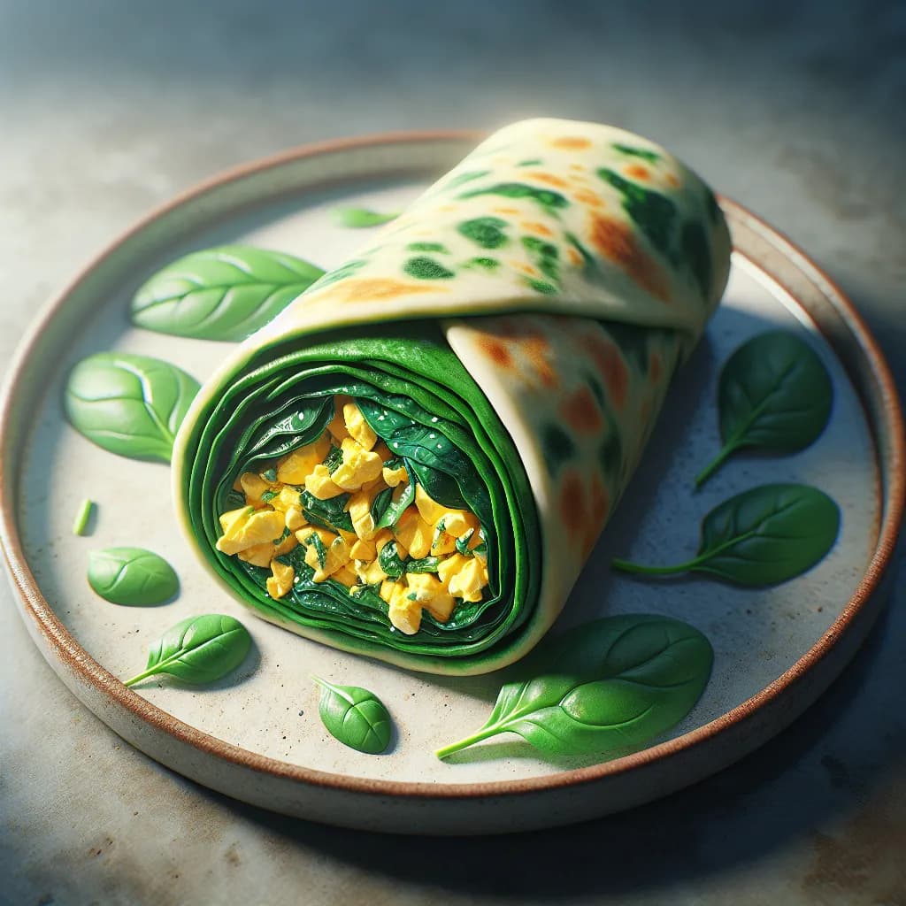 Egg and Spinach Chappathi Roll