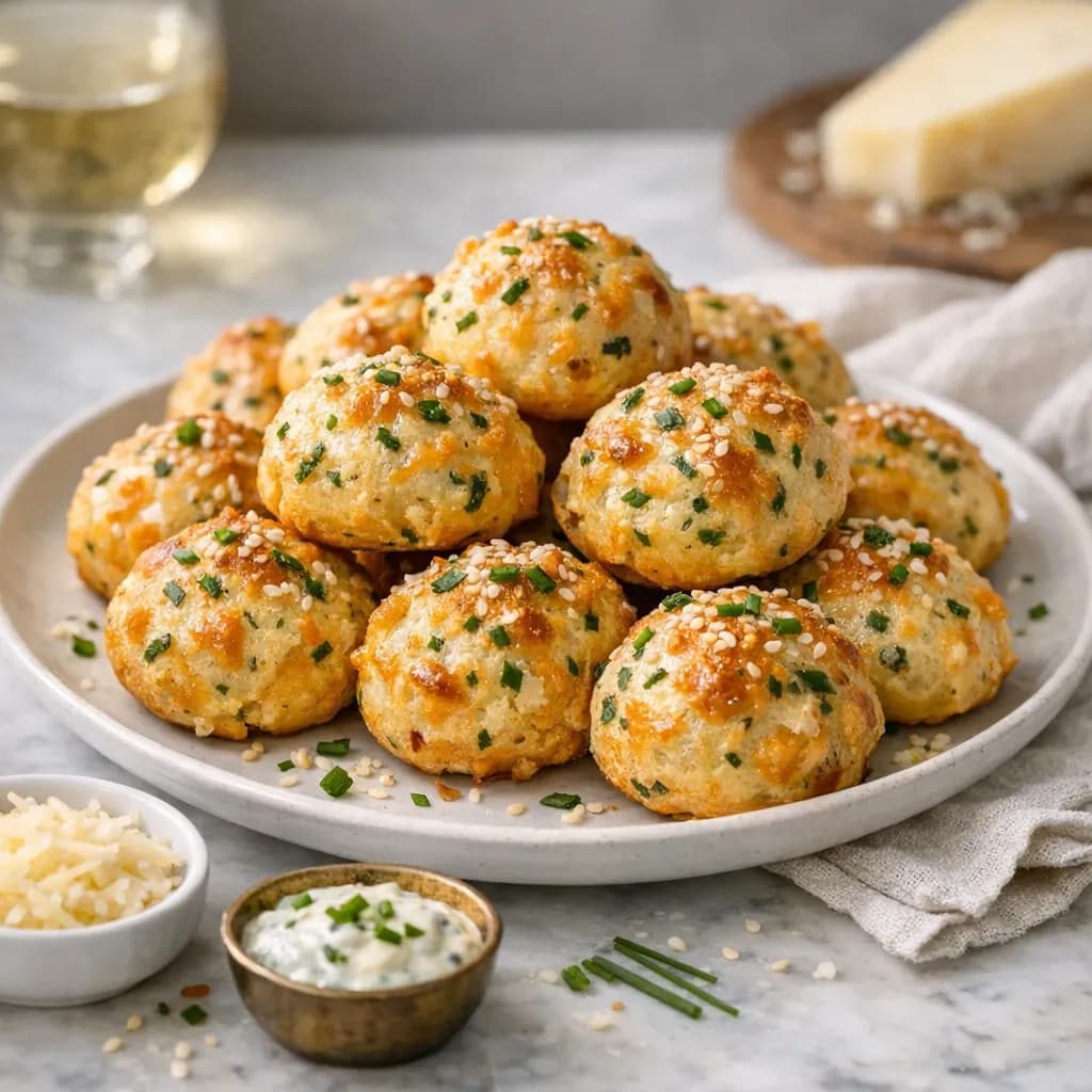 Eggless Cheese and Herb Gougères