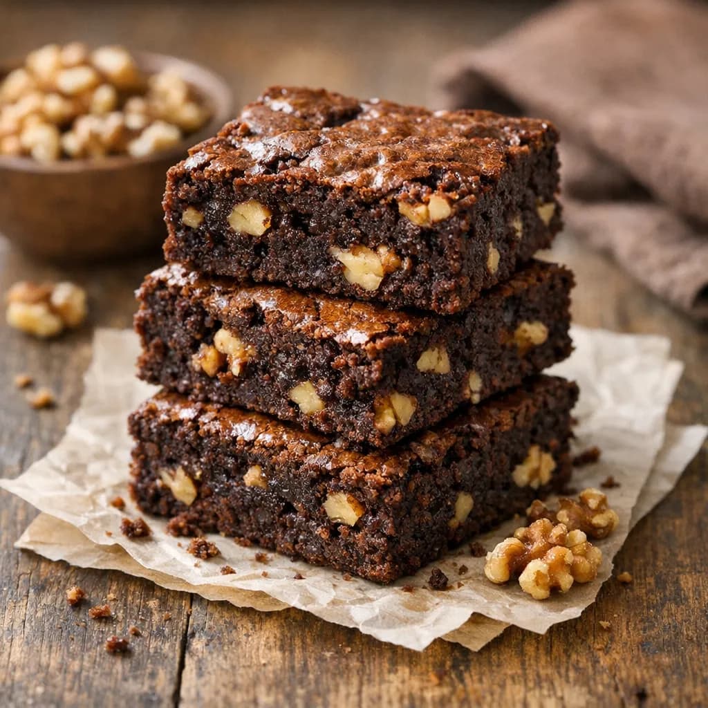 Eggless Walnut Brownie