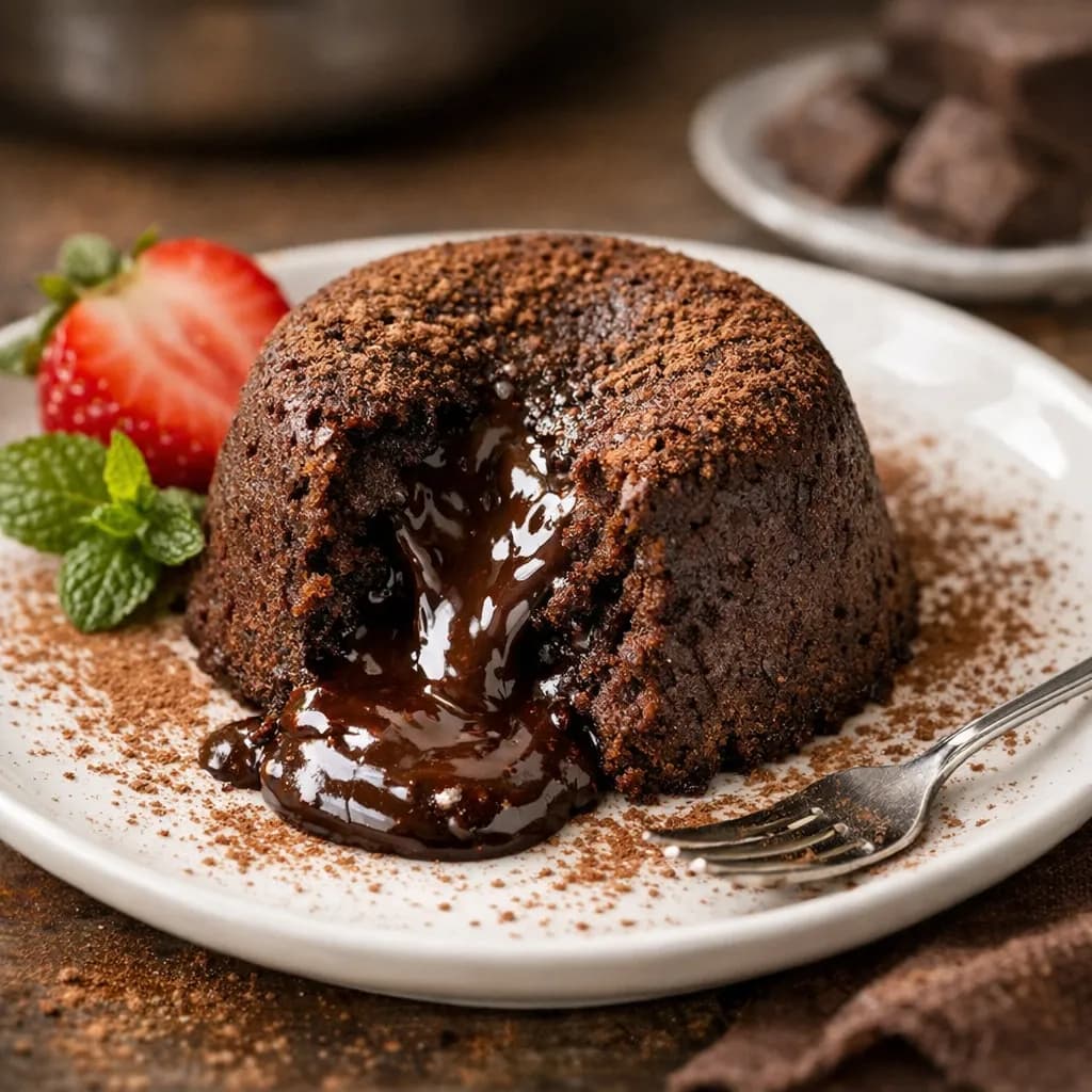 Eggless Wheat Chocolate Lava Cake (No Oven)