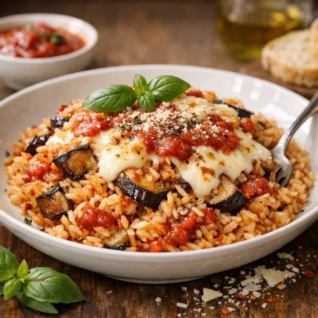Eggplant Parmigiana Fried Rice