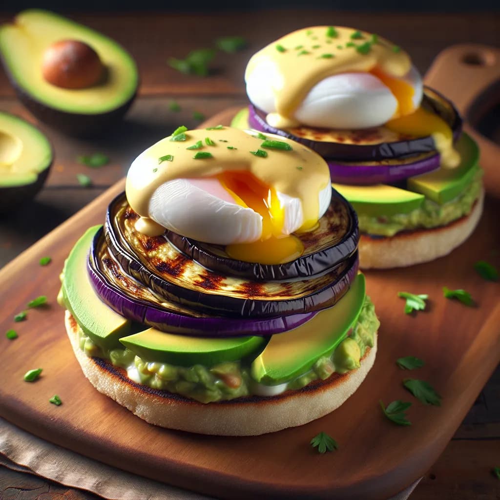 Eggplant and Avocado Benedict