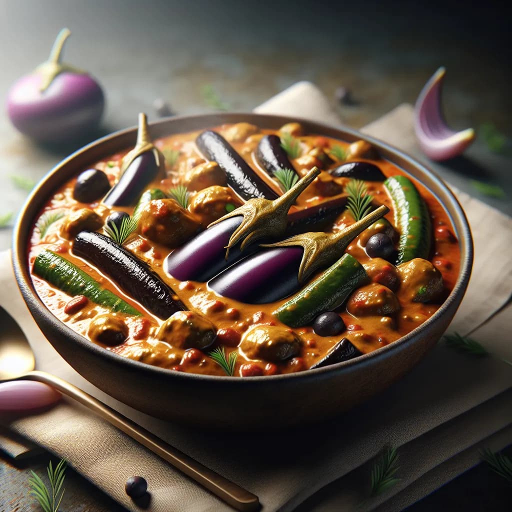 Eggplant and Drumstick Curry