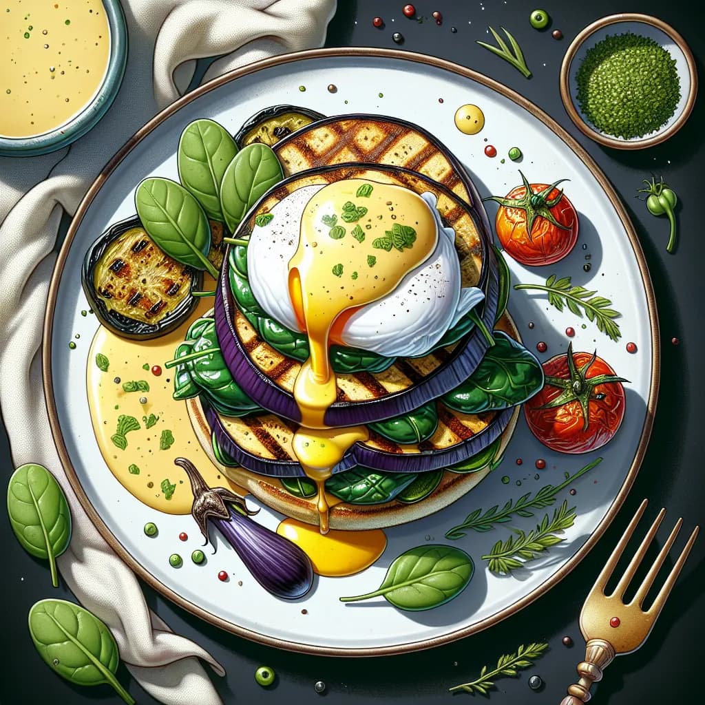 Eggplant and Spinach Benedict