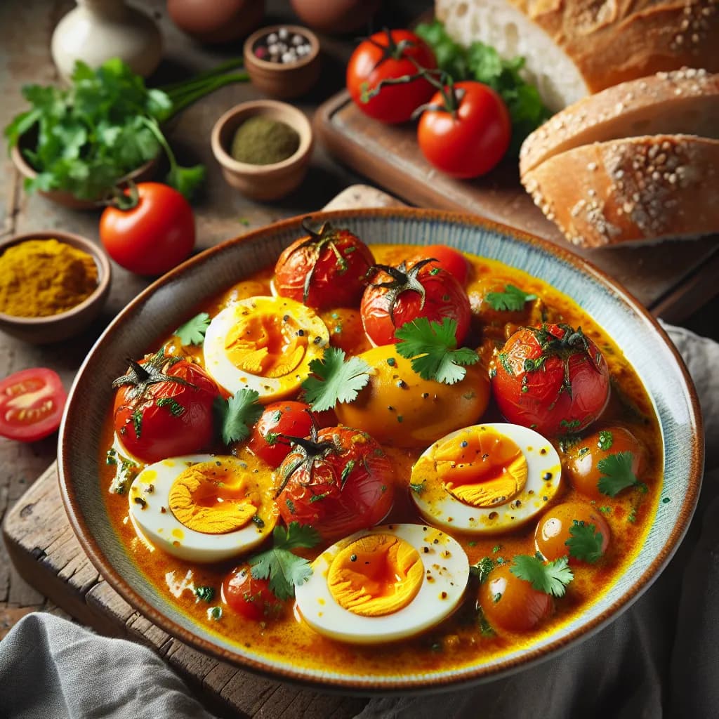 Ei Curry mit Tomaten