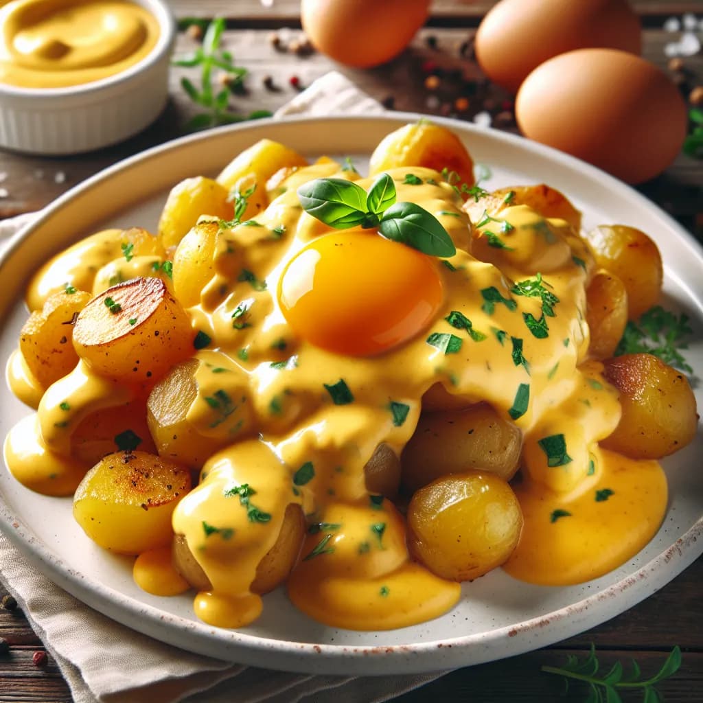 Ei-Sauce mit Kartoffeln