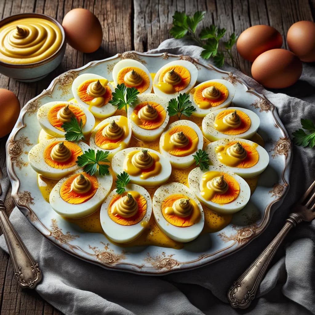 Eier in Senfsauce