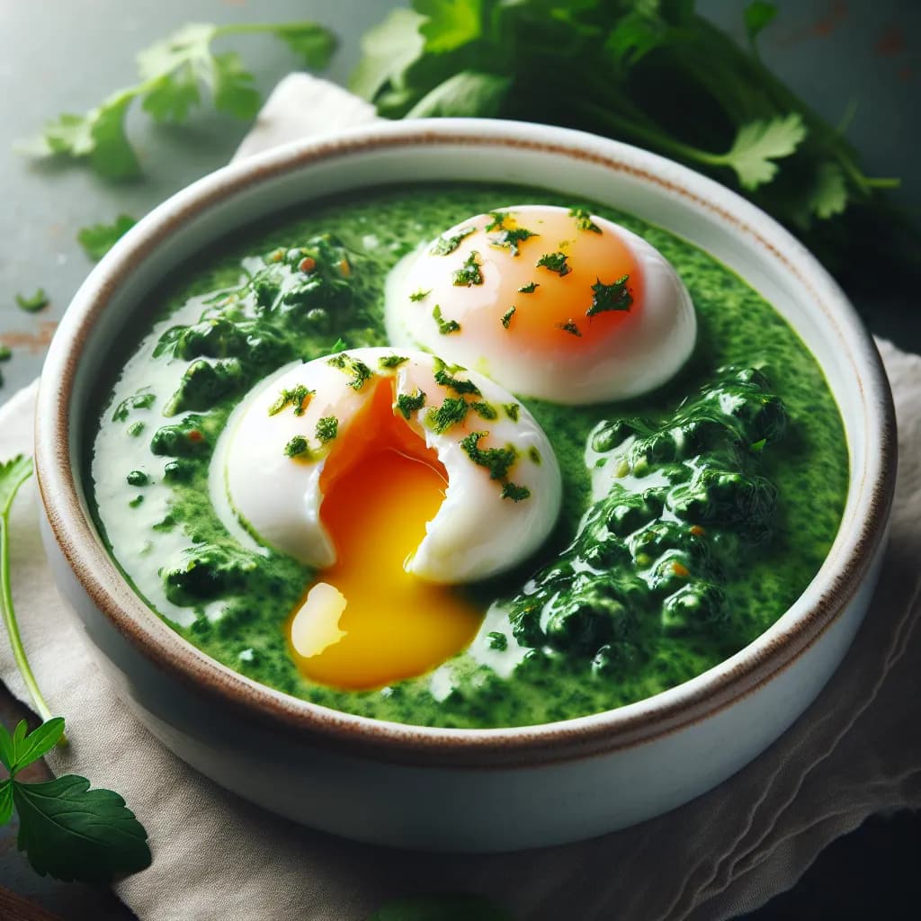 Eier in Spinat-Sahnesauce