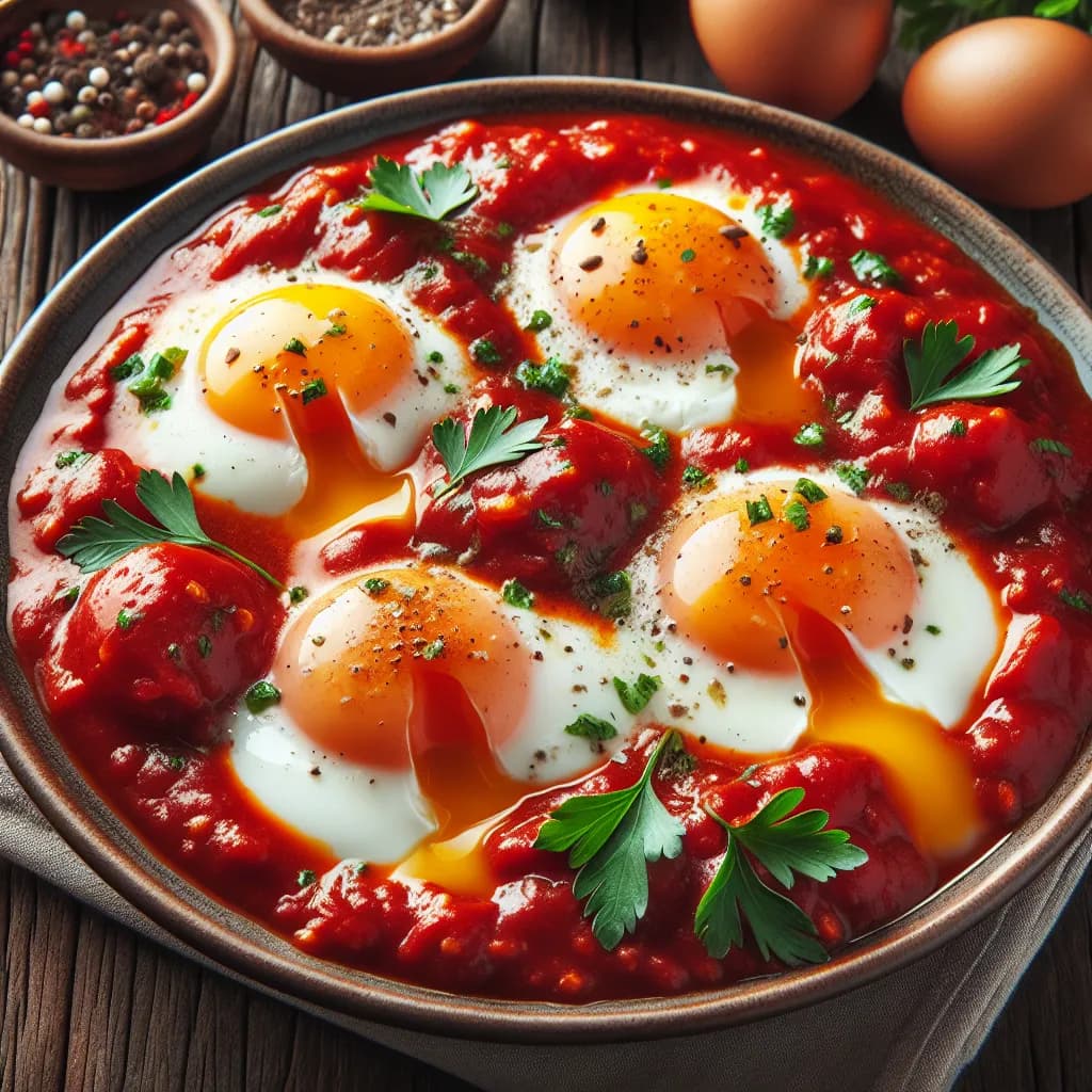 Eier in Tomatensauce