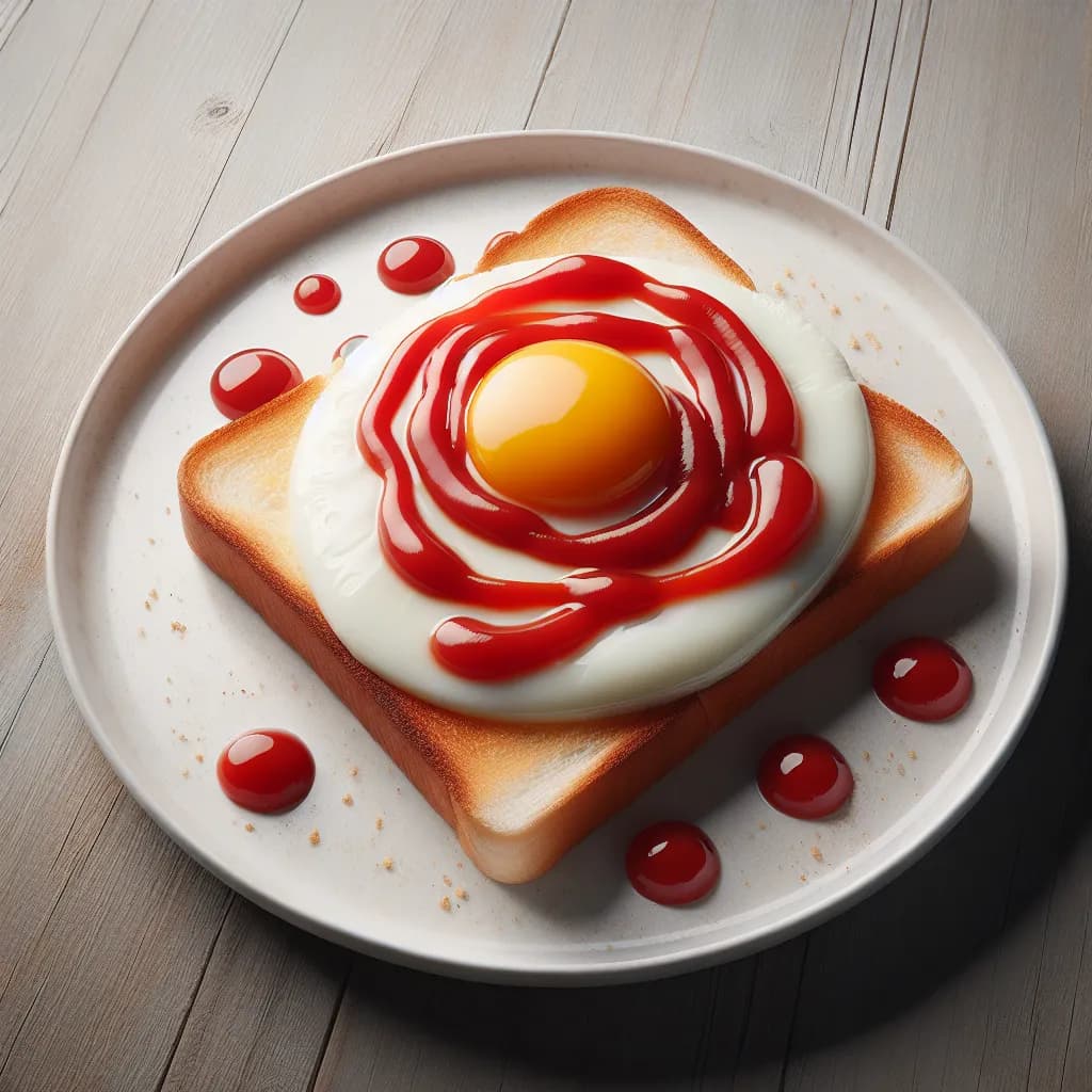 Eier-Ketchup-Toast