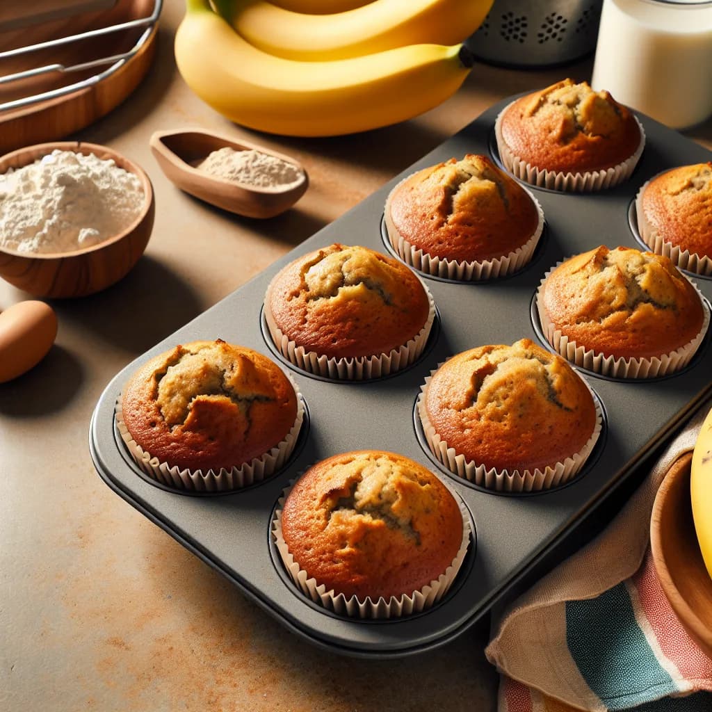 Einfache vegane Bananenmuffins
