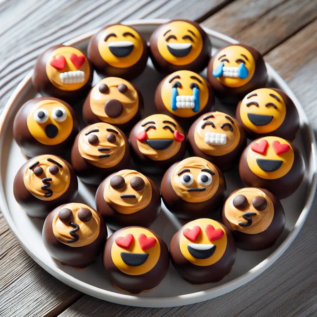 Emoji Peanut Butter Chocolate Balls