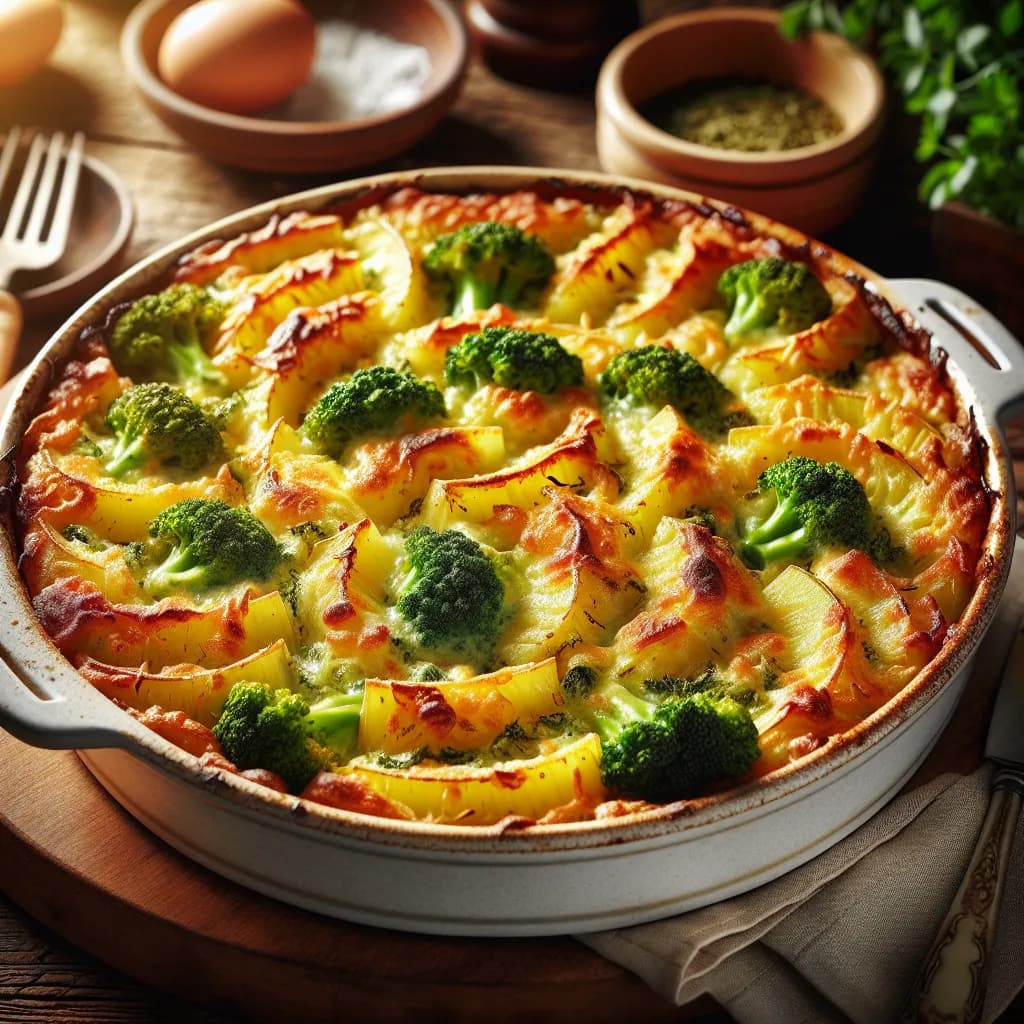 Erdäpfel-Brokkoli-Gratin